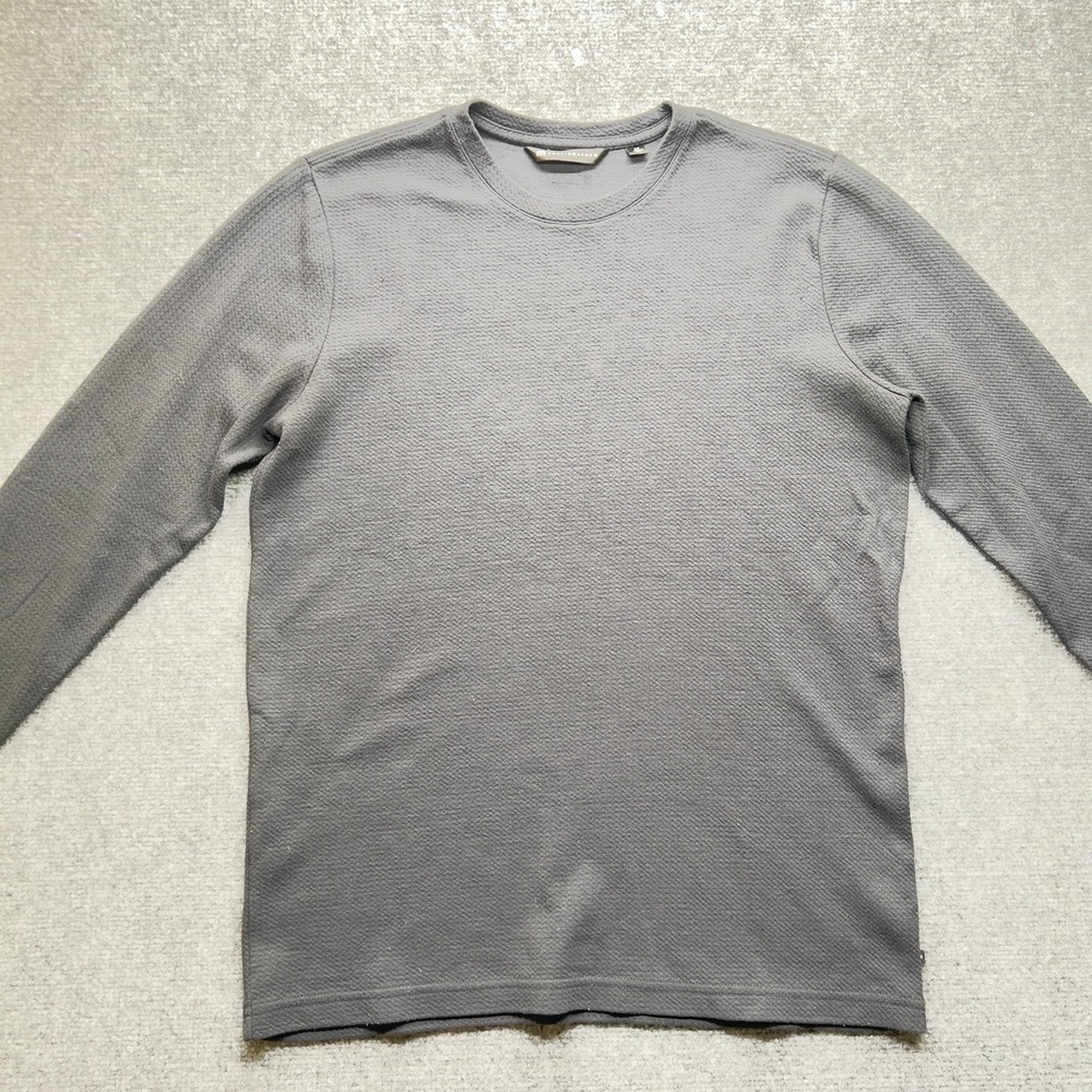 Travis Mathew Cloud Waffle Thermal Shirt Mens M Black Long Sleeve Crew Neck Golf